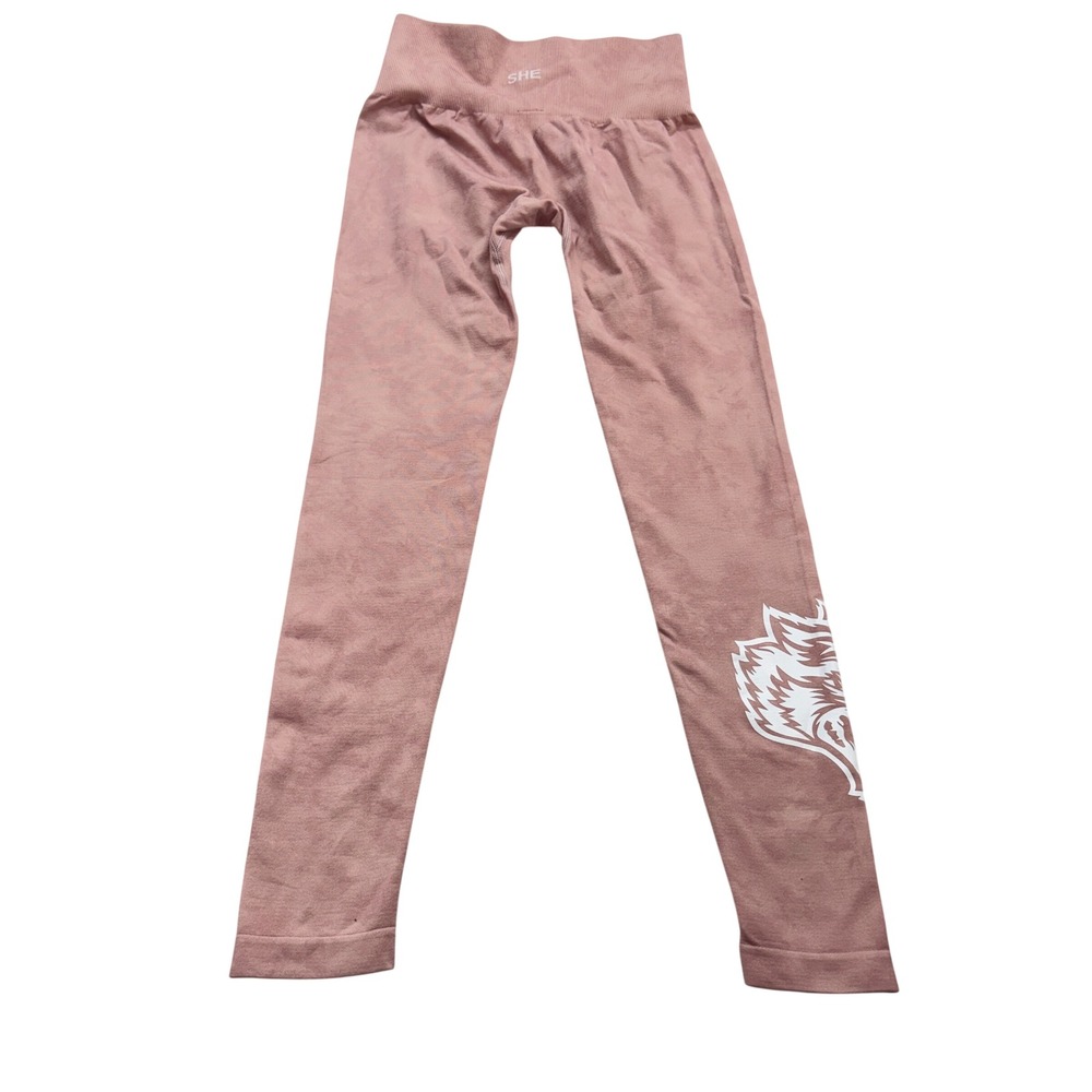 Darc Sport SHE Wolves Leggings Women's Small Pink Wolf Graphic 1 of 500 - Picture 3 of 10